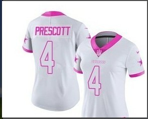 Women White Pink Limited Rush jerseys-001